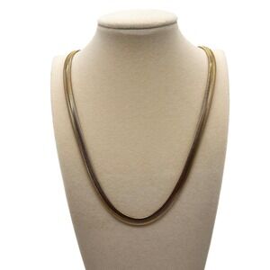 Gold tone‎ Herringbone Chain Necklace Women's Classic Jewelry Minimalist